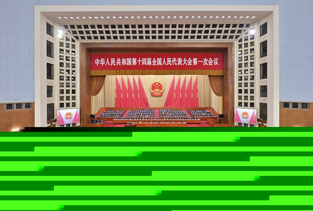 十四届全国人大一次会议举行第二次全体会议 习近平等党和国家领导人出席会议